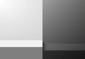 3D black and white step studio room blank background for display product exhibition minimal design vector