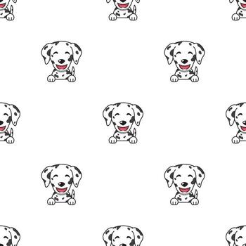 Patrón de caras de perro dálmata de carácter que muestran diferentes emociones. vector