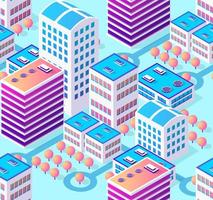 Architecture vector illustration city for seamless repeating background with isometric skyscraper, urban building, and modern cityscape for town construction map pattern