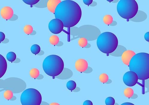 Fondo isométrico que se repite sin fisuras de la parte del distrito de la ciudad con un parque de césped con árboles de la arquitectura de vector de infraestructura urbana. Ilustración moderna para el diseño de juegos.