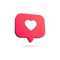Notification Like or Love icon. Social network app icon. vector