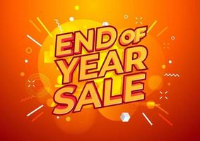 End of year sale banner. Sale banner template design. vector