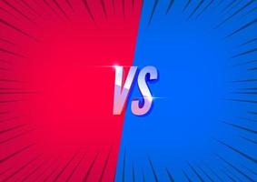 Versus red and blue screen. Fight backgrounds against each other. vector