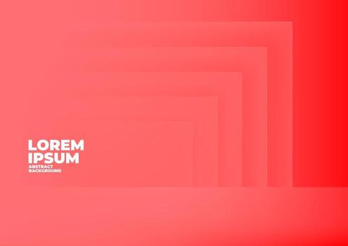 Realistic red studio wall, Empty room interior in minimal square geometric shapes 3d. vector