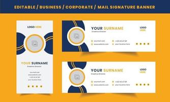 Modern Professional Personal Corporate Business email signature layout,vector design Template with an author photo place vector