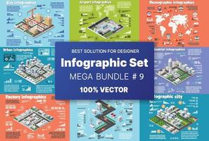 Isometric set infographics concept of blocks module of areas of the building construction and designing of the perspective city of design of the urban environment vector