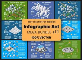Isometric set infographics concept of blocks module of areas of the building construction and designing of the perspective city of design of the urban environment vector