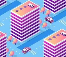 Architecture vector illustration city for seamless repeating background with isometric skyscraper, urban building, and modern cityscape for town construction map pattern
