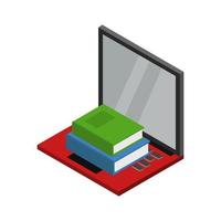 Studying Online On Isometric Laptop vector