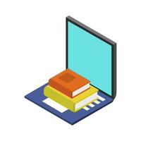 Studying Online On Isometric Laptop vector