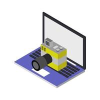 Camera On Isometric Laptop vector