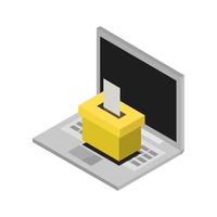 Voting Online On Isometric Laptop vector