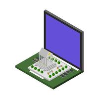 Online Bank On Isometric Laptop vector