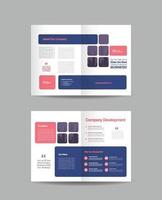 Corporate business bifold brochure design and company marketing flyer design vector