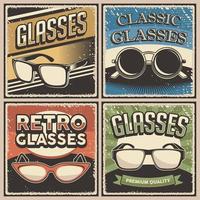 Gráfico vectorial de ilustración retro vintage de gafas aptas para carteles o carteles de madera vector