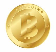 Bitcoin money with golden coin vector