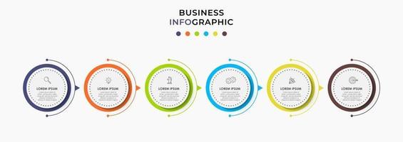Infographics design vector and marketing icons can be used for workflow layout, diagram, annual report, web design. Business concept with 6 options, steps or processes.