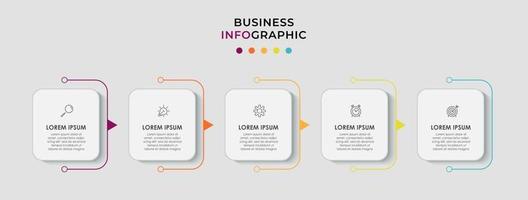 Infographics design vector and marketing icons can be used for workflow layout, diagram, annual report, web design. Business concept with 5 options, steps or processes.