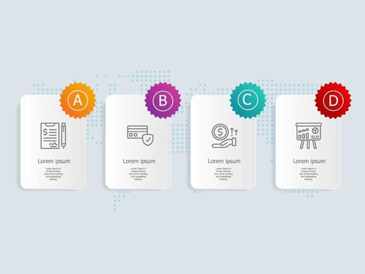 horizontal infographic presentation element template
