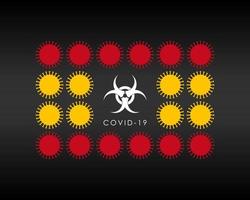 ABSTRACT FLAG OF SPAIN MADE OF CORONAVIRUS MOLECULES vector