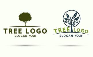 conjunto de iconos de madera de logotipo de árbol vector