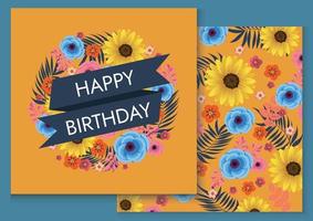 colourful birthday background illustration design for card vector