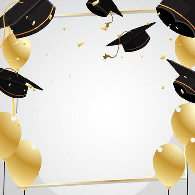 Gold Balloon on Graduation Festivity Background