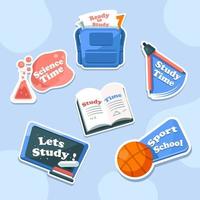 Awesome Blue School Activity Sticker Pack vector