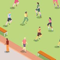 Isometric People At The Park