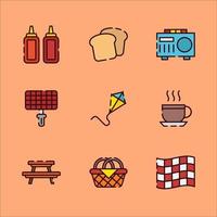 Items to Bring While Picnic vector