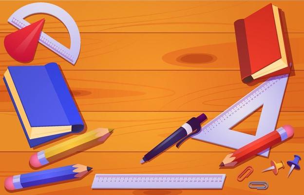 Student Stationary On The Table
