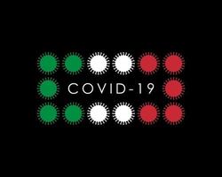 ABSTRACT FLAG OF ITALY MADE OF CORONAVIRUS MOLECULES vector