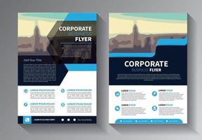 blue flyer business template vector