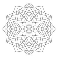 COLORING BOOK FOR ADULTS IN THE FORM OF A GEOMETRIC MANDALA vector