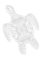 libro para colorear para niños con una tortuga vector