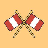 Peru Flag Icon vector