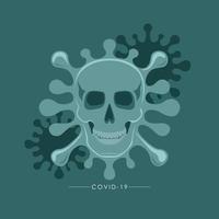 CORONAVIRUS IN THE SHAPE OF A SKULL IN A VECTOR