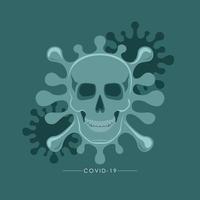 coronavirus en forma de calavera en un vector