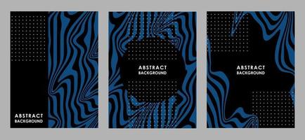 THREE ABSTRACT BANNERS WITH BLUE STRIPES vector