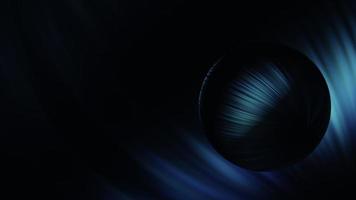 bucle de espacio virtual esfera azul oscuro gira rápido video
