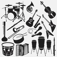 musical instruments illustration vector design templates set