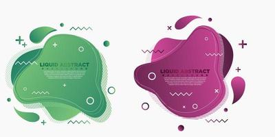 Set of abstract modern graphic elements. Shapes and lines and dynamic colored gradations. Gradient abstract banner with flowing fluid shapes. Templates for logo design or presentations. vector