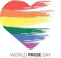 World Pride Day With Flag Heart vector