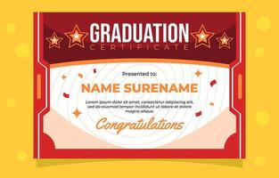 Red of Certificate Graduation vector