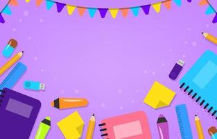 School Supply Stationary Background vector