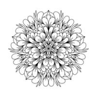 COLORING BOOK FOR ADULTS IN THE FORM OF A ROUND MANDALA vector