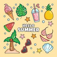 Clutter of Summer Related Things vector