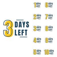 Days left counter banner set vector