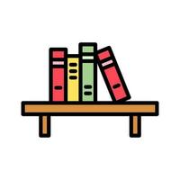 libros en el icono de la mesa vector
