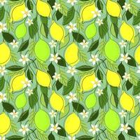 SEAMLESS MINT BACKGROUND WITH LEMON BRANCHES